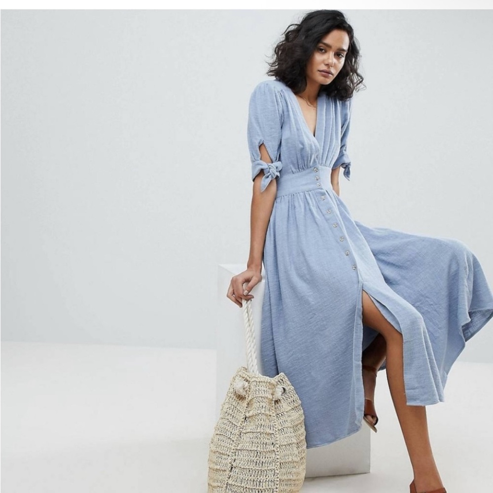 Free People Love of My Life Midi Dress Blue sz M
